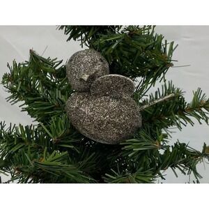 Vintage Japan Flocked Bird‎ Clip On Ornament Spun Cotton Style 1950s